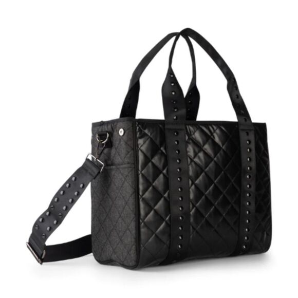 Large Tote Bag - Zipper Top - Dark Denim Side Pockets - Crossbody Strap TRAVEL - Picture 1 of 6